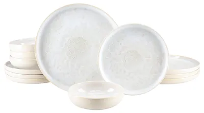 Produktbild von CreaTable, 25394, Yuki Weiss, Tellerset 12-tlg, Steinzeug