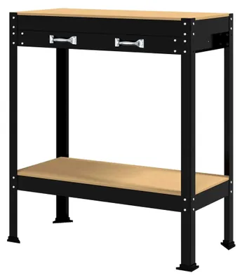 Produktbild von Industrielle Werkbank aus Holzwerkstoff mit Metall - Schwarz, 81 x 41 x 91 cm, für Garage und Werkstatt