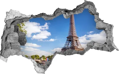 Produktbild von Selbstklebender Loch-3D-Aufkleber 95x73 cm Der Eiffelturm in Paris