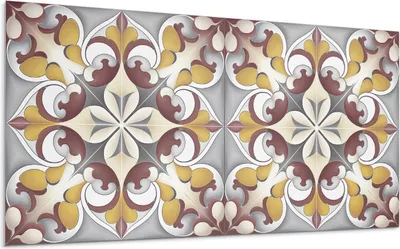 Produktbild von Blumenmosaikmuster – Selbstklebende Fliesen – Wandverkleidung – Wandpaneel – PVC Fliesen – Vinylflisen – PCV Flisen – Selbstklebend – Wanddeko – 10 Stück 100 x 50 cm