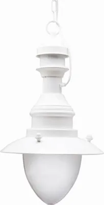 Produktbild von Außenleuchte Echt-Messing Glas E27 IP43 Ø 20 cm H: max. 90 cm Weiß rund Maritim Pendelleuchte außen