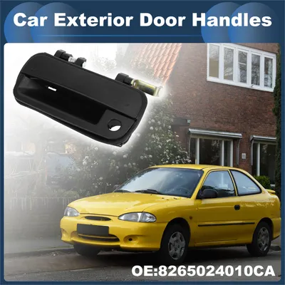 Image de Poignées De Porte Extérieure De Voiture Avant Gauche Pour Hyundai Excel 1990-1994 Abs Noir, 1 Pièce