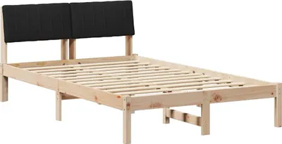Produktbild von vidaXL Bettgestell Braun und Schwarz 120 x 200 cm Massivholz Kiefer