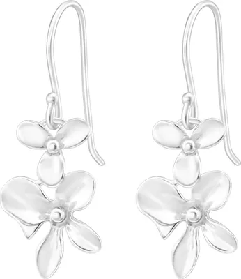Produktbild von Ohrringe 925 Sterling Silber Ohrhaken Ohrhänger mit Blumen