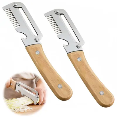 3-in-1 Gemüseschäler aus Edelstahl, 2 Stück, Weiß