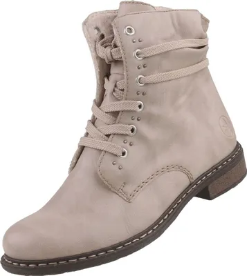 Zdjęcie produktu dla Rieker damskie sznurowane buty za kostkę ze sznurowaniem wokół cholewki 71218, rozmiar:37 EU, kolor:Beżowy