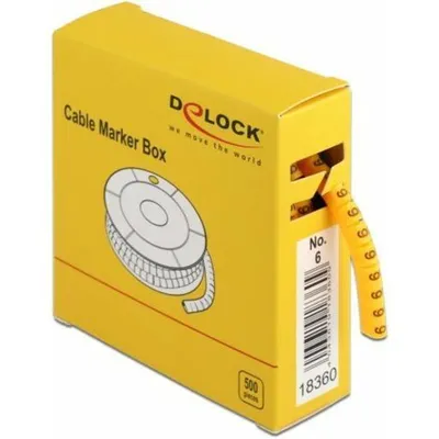 Produktbild von Delock Kabelmarker Box, Nr: 6, gelb, 500 Stück
