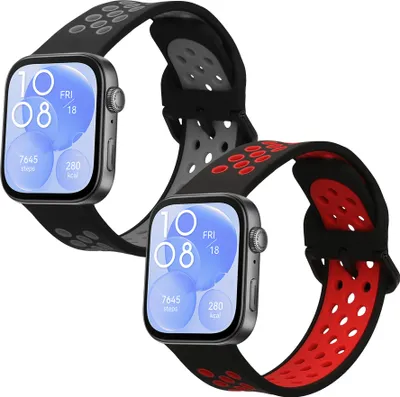 Produktbild von kwmobile 2x Sportarmband kompatibel mit Huawei Watch Fit 3 / Fit 4 Armband - Fitnesstracker Band Set aus TPU Silikon
