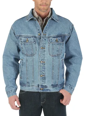 Produktbild von Wrangler Rugged Wear Herren Jeansjacke ungefüttert, Vintage Indigo, Large Hoch