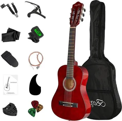 Produktbild von Akustische Gitarre-Set für Kinder und Schüler - Lernpaket für Musik - 30 Zoll - Braun