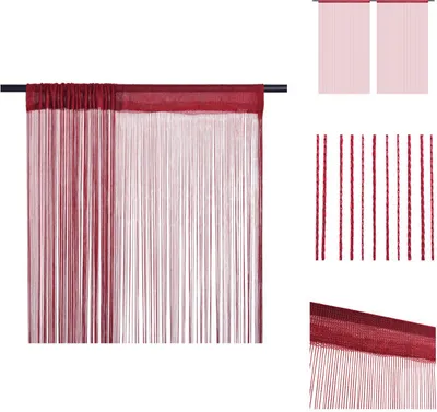 Obrázek produktu pro vidaXL Závěsy z nití 2 ks 140 x 250 cm vínově červená - Záclony a závěsy