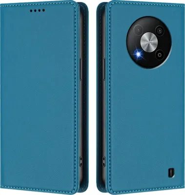 Produktbild von Handyhülle für ZTE Blade A73 5G, Kunstleder Klapphülle Stoßfeste Magnetische Hülle mit Ständer Blau