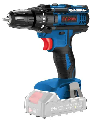 Immagine prodotto di Avvitatore a batteria da 21V, con 18+1 livelli di coppia, fornito senza batteria e caricabatterie, colore blu