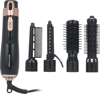 Obrázok produktu pre 4 v 1: fén, styler, zväčšovač objemu, natáčky, žehlička na vlasy, kefa na fénovanie, rotačný hrebeň