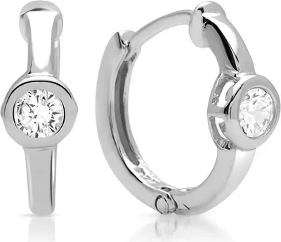 Produktbild von Unique Klappcreolen aus 925er Silber mit Zirkonia SE0623