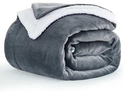 Productafbeelding van Sherpa fleece deken, 150x200 cm, antraciet
