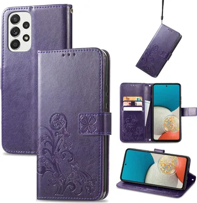 Produktbild von König Design Hülle kompatibel mit Samsung Galaxy A73 5G Kunstleder Handyhülle - Handy Case Lila