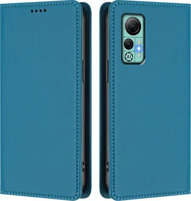 Immagine prodotto di Custodia in pelle per Ulefone Note 14, custodia flip magnetica in Finto cuoio con supporto Lake blu