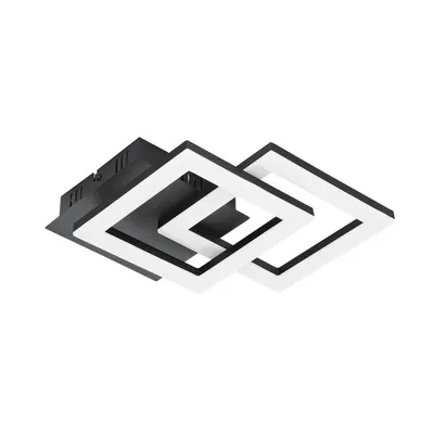 Zdjęcie produktu dla EGLO connect.z Smart-Home LED lampa sufitowa Paranday-Z, ZigBee, sterowanie aplikacją i głosem, regulowana barwa światła, możliwość ściemniania, czarny biały, 47 x 23 cm