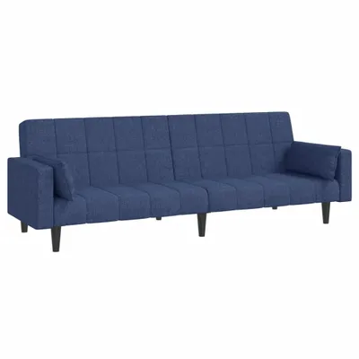 Immagine prodotto di Divano Letto a 2 Posti con 2 Cuscini Blu in Tessuto