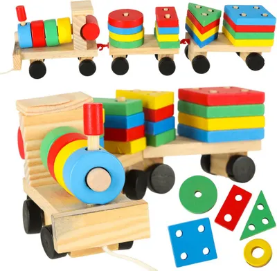 Immagine prodotto di Treno locomotiva puzzle arcade in legno 30cm