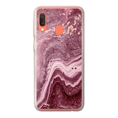 Produktbild von MuchoWow® Handyhülle Schutzhülle Hülle für Samsung Galaxy A20e Naturstein - Rosa - Glitter Silikon Softcase Handy Hülle - Abdeckung