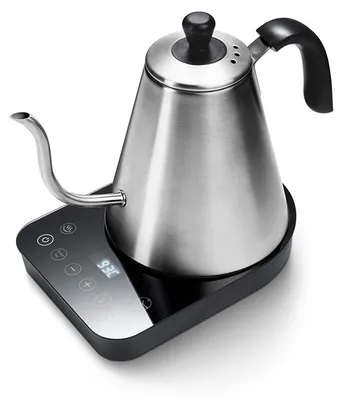 Produktbild von Tchibo elektrischer Wasserkocher, 800ml Fassungsvermögen, Schwanenhalskessel, Temperaturhaltefunktion, Schnellkochfunktion, LED-Display, für Kaffee, rostfreier Edelstahl