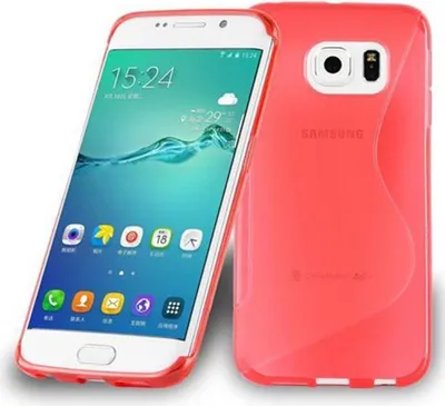 Produktbild von Cadorabo Schutzhülle für Samsung Galaxy S6 EDGE Hülle in Rot Handyhülle Case TPU Silikon Etui