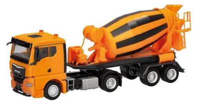 Produktbild von Herpa 320573 - 1:87 MAN TGX GN Betonmischer-Sattelzug 2achs/2achs kommunalorange