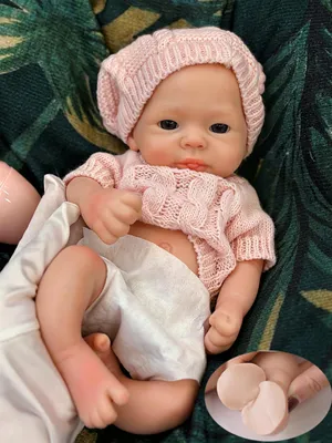 Produktbild von Babypuppe aus weichem Silikon, 33 cm, realistisch, zum Kuscheln