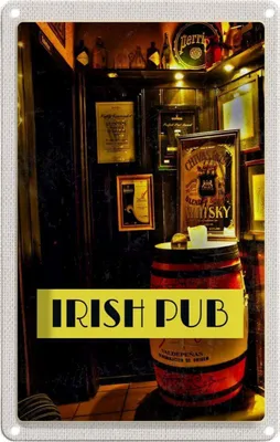 Produktbild von vianmo Blechschild 30x20 cm Irland Bier Kneipe Gemälde