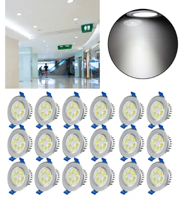 Immagine prodotto di VA-Cerulean, 20 faretti LED da 3W, da incasso, 230V. Lampada da incasso, faretto da soffitto, luce bianca fredda, non dimmerabile