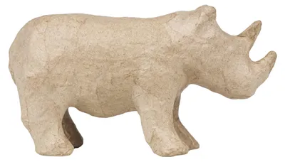 Produktbild von Décopatch 5x Pappmaché, Nashorn 13x5x7cm - Kartonbraun AP205C