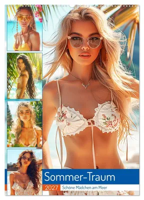 Produktbild von Sommer-Traum. Schöne Mädchen am Meer (Wandkalender 2027 DIN A2 hoch), CALVENDO Monatskalender
