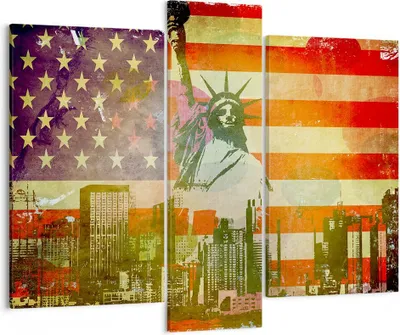 Produktbild von Bild auf Leinwand - Leinwandbild - Symbol USA Freiheit - 95x80cm - Wand Bild - Wanddeko - Wandbilder - Leinwanddruck - Bilder - Kunstdruck - Wanddekoration - Leinwand bilder - Wandkunst - CB95x80-2543