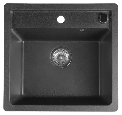 Productafbeelding van Sapho inbouwspoelbak, 1 kom, 53x50 cm, zwart