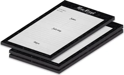 Image de PRICARO Bloc de recettes "Doodles Black", A4, 25 feuilles, 3 pièces