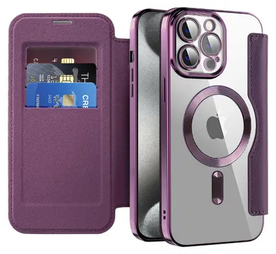 Obrázek produktu pro Techsuit – pouzdro SmartMag Book pro iPhone 15 Pro – fialové