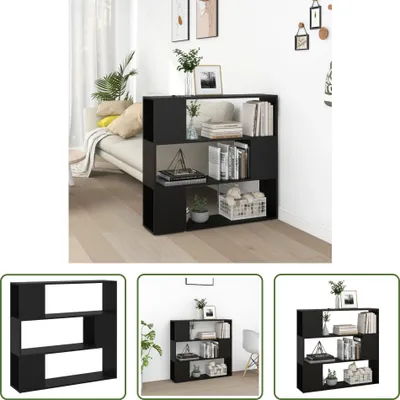 Immagine prodotto di The Living Store Libreria Room Divider Nero 100x24x94 cm