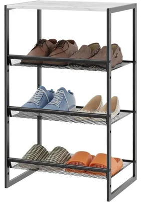 Immagine prodotto di Scaffale per scarpe, 4 ripiani, metallo, bianco, 42x30x71 cm