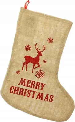Produktbild von Jute-Weihnachtsstrumpf "Rentier" Größe: 44,5cm