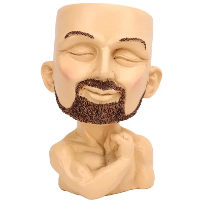 Immagine prodotto di Vaso per piante con motivo a faccia, carino, versatile, durevole, pratico, decorativo, resistente all'usura, vaso per piante con testa per l'ufficio di casa