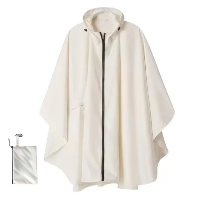 Produktbild von Leicht Regenponcho Wasserdicht Regenjacke 3 in 1 Multifunktions Regencape, Beige
