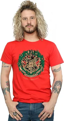 Obrázok produktu pre Harry Potter - Tričko pre mužov - Vianočný dizajn BI1711 (XXL) (Červená)
