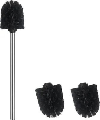Obrázok produktu pre Toaletná kefa so 2 kefami, priemer 7 cm, nerezová rukoväť 304, na čistenie toalety