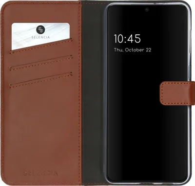 Produktbild von Selencia Echtleder Klapphülle Samsung Galaxy S21 Plus - Hellbraun