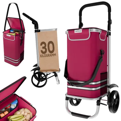 Produktbild von 24MOVE® Einkaufstrolley VEHLO 3in1 Trolley faltbarer Einkaufswagen mit Kühlfach, rot