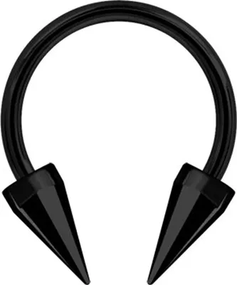 Immagine prodotto di Piercing a ferro di cavallo in acciaio inox nero con punta da 3 mm Intimate BK-bcsnn.1.2mm - 10,0 millimetri