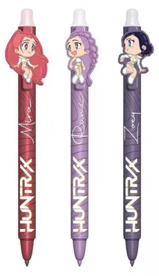 Produktbild von K-pop Demon Hunters Chibi Set mit 3 radierbaren Stiften