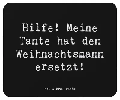Produktbild von Mr. & Mrs. Panda Mouse Pad Spruch Tante Weihnachten - Schwarz - Geschenk, Geschenke, Neffe, Verwandtschaft, Nichte, computermatte, Mousepad, mauspad laptop, Liebe, für